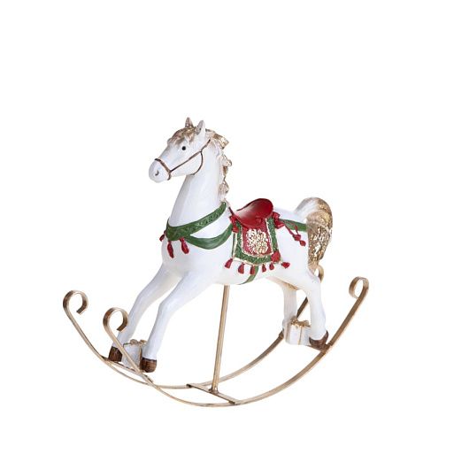 Лошадка-качалка красно-золотая