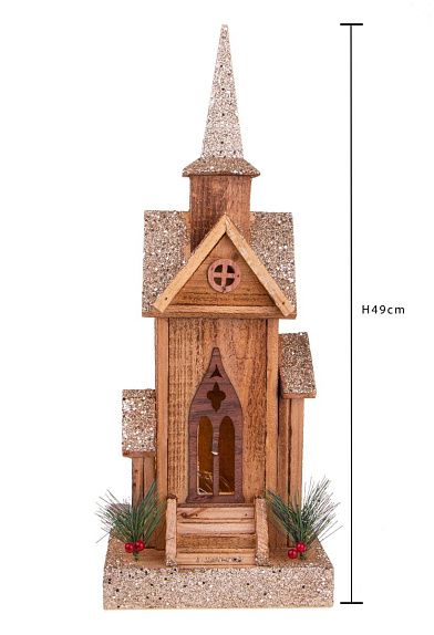Деревянная церковь 49 см