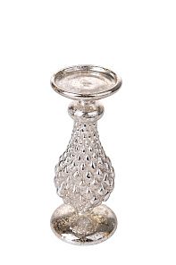 Подсвечник стеклянный серебро