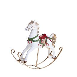 Лошадка-качалка красно-золотая