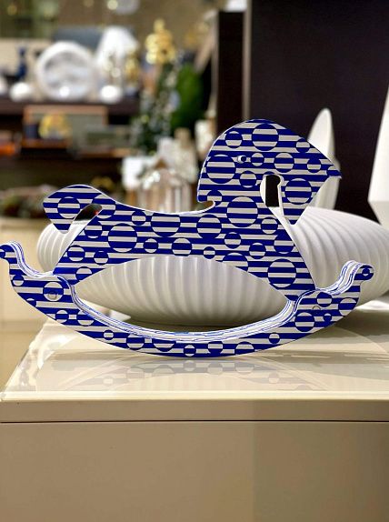 Лошадка-качалка синяя