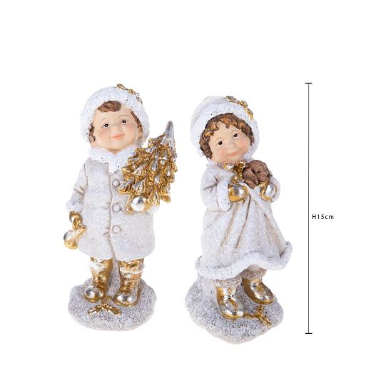 Набор статуэток дети 2 шт 15 см