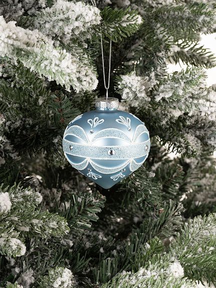 Луковица голубая с белым узором