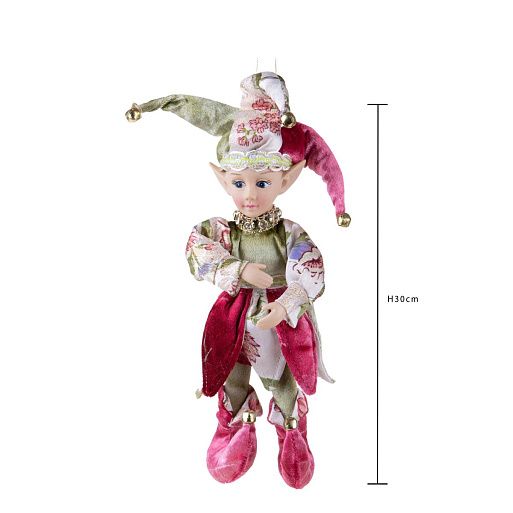 Эльф Джокер розово-зеленый 30 см