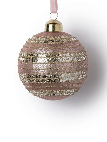 Шар розовый в золотую полоску