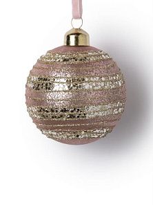 Шар розовый в золотую полоску