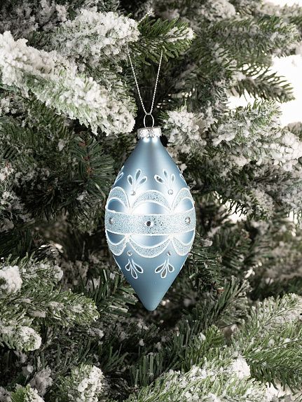 Конус голубой с белым узором