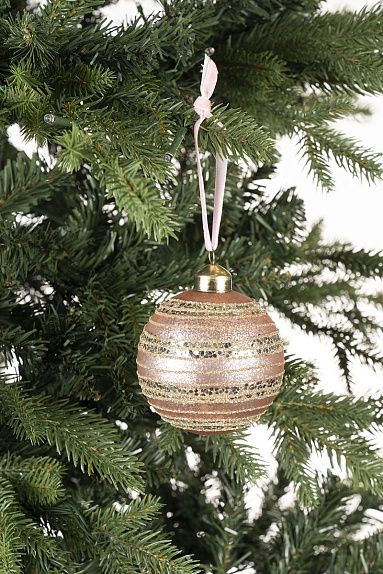 Шар розовый в золотую полоску