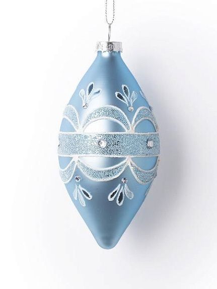 Конус голубой с белым узором