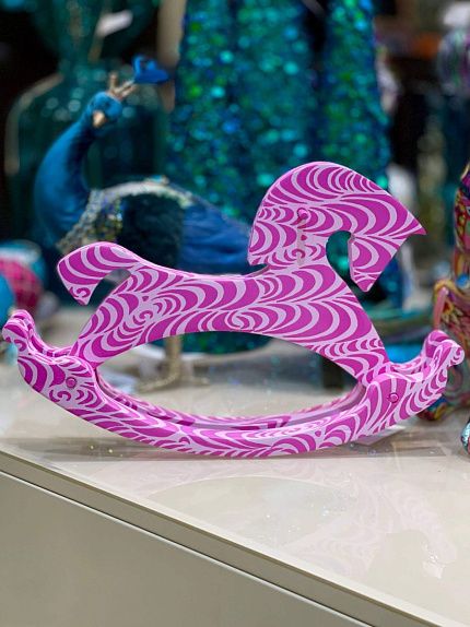 Лошадка-качалка розовая