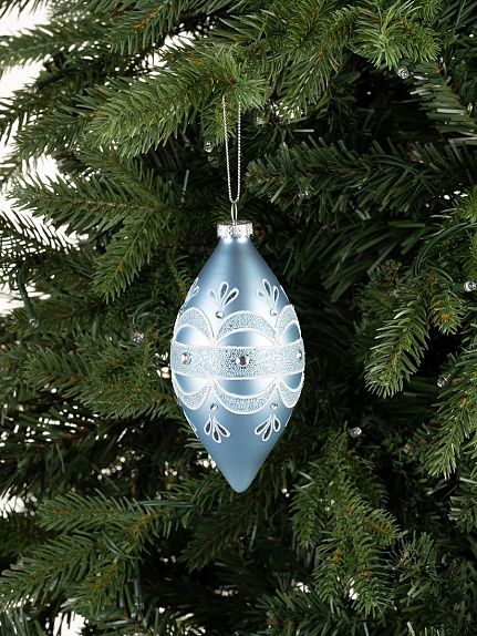 Конус голубой с белым узором